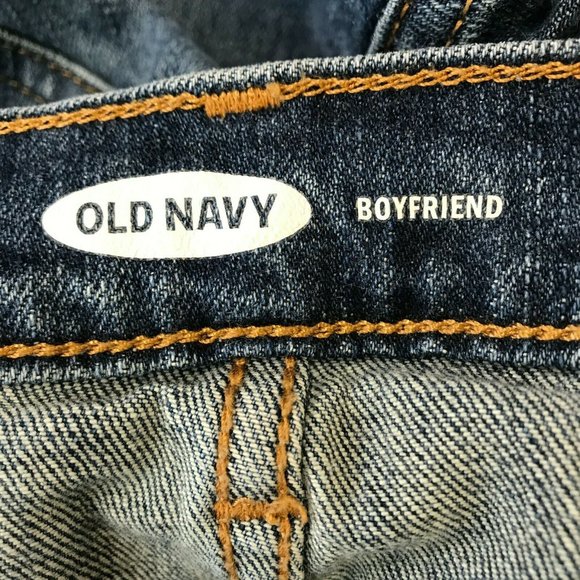 Old Navy Womens Mid Rise Distressed Blue Denim Boyfriend Capri Jeans Size 6 - Picture 8 of 8
